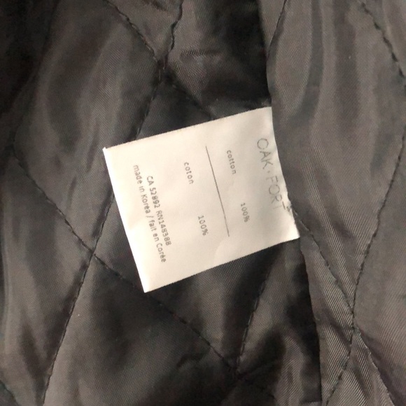 Oak + Fort Denim Bomber Jacket with dyed Shearling collar - Picture 6 of 6